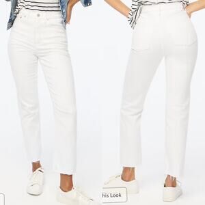 NWT‎ J. Crew Factory Petite white stovepipe straight jean signature stretch 31P